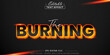 © text - The burning editable text effect, emboss modern style.