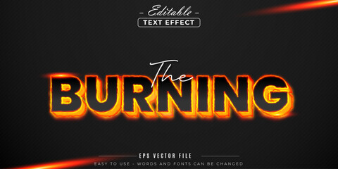 Poster - The burning editable text effect, emboss modern style.
