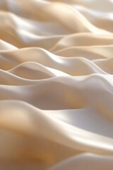 Poster - Abstract close up of flowing silk fabric in warm beige tones, soft focus, elegant texture, studio shot, luxurious textile design