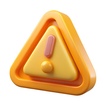 3d rendered warning sign with exclamation mark in a vibrant and modern design