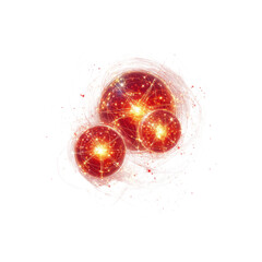 Poster - Abstract Energy Spheres in Cosmic Web Glowing Red and White Nebula