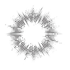 Fototapete - Burst Halftone light effect. Glowing light burst. abstract grunge halftone dots background. Vector illustration.