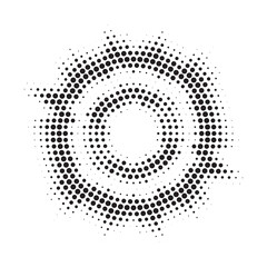 Leinwandbilder - Burst Halftone light effect. Glowing light burst. abstract grunge halftone dots background. Vector illustration.
