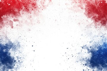Poster - Patriotic Splatter Art Background in Red White and Blue Watercolor Texture with Space for Text Graphic Design