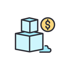 Poster - Cube Stack Representing Assets Value Growth With Isolated Background