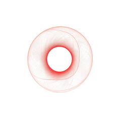 Poster - Abstract Coral Pink Circular Design Intertwined Lines and Geometric Patterns