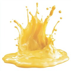 Poster - Mango juice explosion on white background studio shot of liquid splash for healthy lifestyle and tropical fruit concepts
