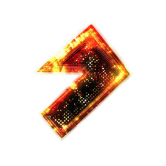 Poster - Fiery Arrow Abstract Digital Art with Glowing Neon Effect