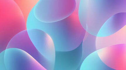 Poster - abstract pastel gradient background with overlapping spheres digital art smooth texture modern desig