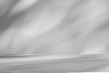 Leinwandbilder - Wall interior background, studio and backdrops show products.with shadow from window color white and grey. background for text insertion and presentation product	
