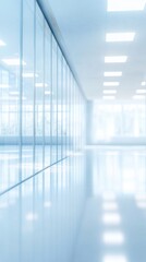 Poster - Modern Office Interior with Glass Walls and Bright Lighting in a Minimalist Style Clean and Professional Environment for Business and Corporate Use