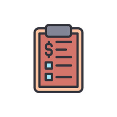 Poster - Clipboard With Dollar Symbol And Checklist Items On Transparent Surface