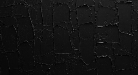 Poster - Abstract textured black paint background with brush strokes and spatula marks creating a dark and dramatic surface, perfect for art and design.