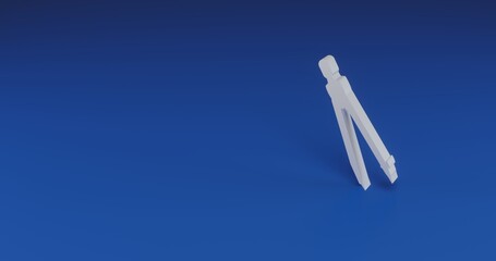 Poster - Isolated realistic white compass divider with shadow. Located on the right side of the scene. 3d illustration on transparent background