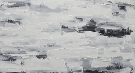 Poster - Abstract textured art background with white, gray, and black brushstrokes, creating a modern and expressive painting style on canvas surface