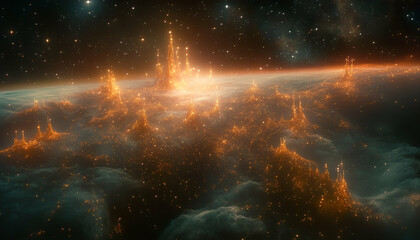 cosmic brown orange abstract nebula background texture