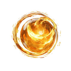 Poster - Abstract Golden Liquid Swirling in a Circular Motion