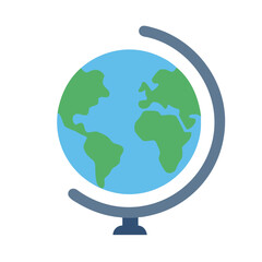 flat vector globe illustration against a black background