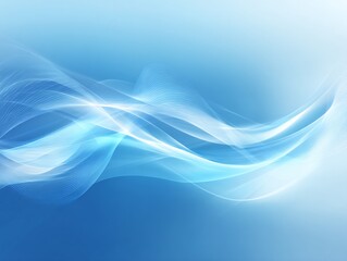 Poster - Serene blue abstract background showcasing flowing ethereal wave designs