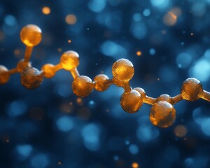 Wall Mural - An artistic representation of a molecular structure on a dark background