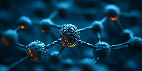 Wall Mural - Abstract close up of a complex interconnected molecular structure