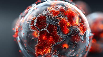 Poster - Global earth visualization digital art infographic science abstract concept