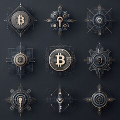 Poster - Intricate Digital Bitcoin Designs: Cryptographic Security and Finance Art
