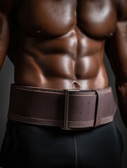 Poster - Powerlifting Belt Secured Around Toned Waist in a Focused Gym Setting During Strength Training Session