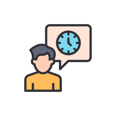 Poster - Time Management Thought Icon On Transparent Backdrop Person Schedule