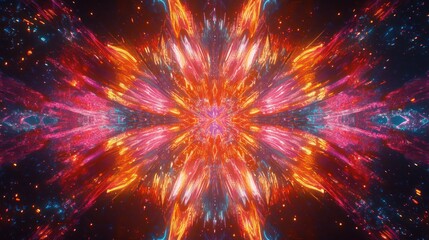 Poster - Abstract symmetrical burst of color