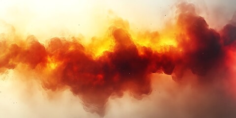 Wall Mural - Abstract fiery formation of smoke and glowing intense light effects