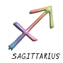 Fototapete - 3d sagittarius zodiac sign Esoteric symbol Astrology clipart Element for design
