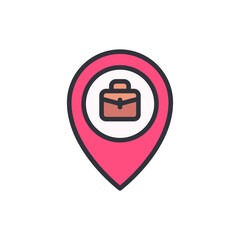 Poster - Bright Pinpoint Icon Highlighting Professional Business Location Access