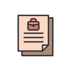 Poster - Documents With Briefcase Symbol Representing Professional Paperwork Icon