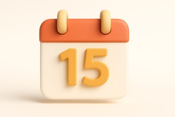Leinwandbilder - 3d rendered illustration of a cute cartoon calendar indicating the fifteenth day of the month.