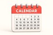 © ATIKUL ISLAM - A simple red and white 3d rendered calendar illustrating time management and daily planning schedules