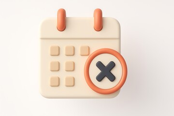 Poster - Calendar icon with cancel symbol concept representing missed appointments and deadlines on white background