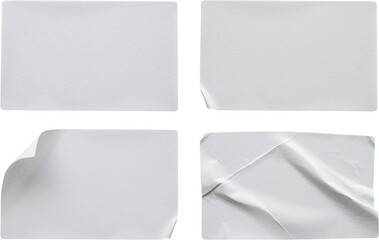 paper sticker label isolated on white background