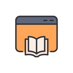 Poster - Online Learning With Open Book Symbol Placed On The Browser Window