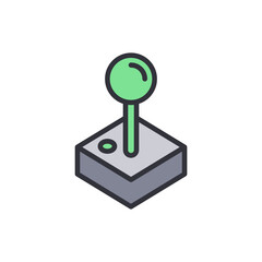 Poster - Retro Gaming Device With Green Joystick And Isometric Controller Design