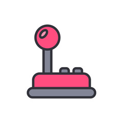 Poster - Retro Style Joystick With Pink Elements For Arcade Games And Consoles