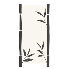 Aufkleber - Artistic illustration of a decorative panel featuring stylized botanical elements on transparent