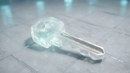 Poster - A translucent key icon emits a soft cyan glow, set against a digital grid that symbolizes cybersecurity and the importance of access control today