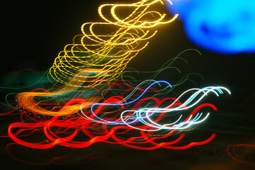 Wall Mural - long exposure of street light abstract as background