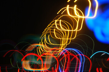 Wall Mural - long exposure of street light abstract as background
