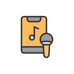 Poster - Mobile Karaoke App With Microphone And Music Note Illustration