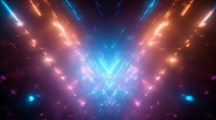 Poster - Abstract colorful light background, neon lights, glowing effects, vibrant colors, modern art design