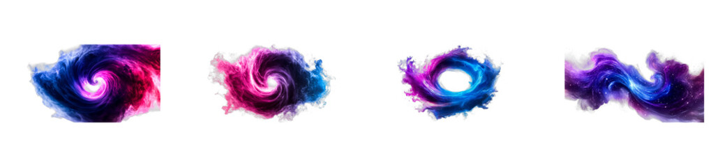 Wall Mural - cosmic swirl collection of nebulae space clouds, cut out transparent