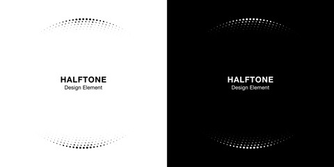 Wall Mural - halftone circle frame abstract dots logo emblem design element for medical, treatment, cosmetic. rou