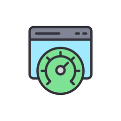 Poster - Website Speed Test Illustration With Optimal Performance Displayed